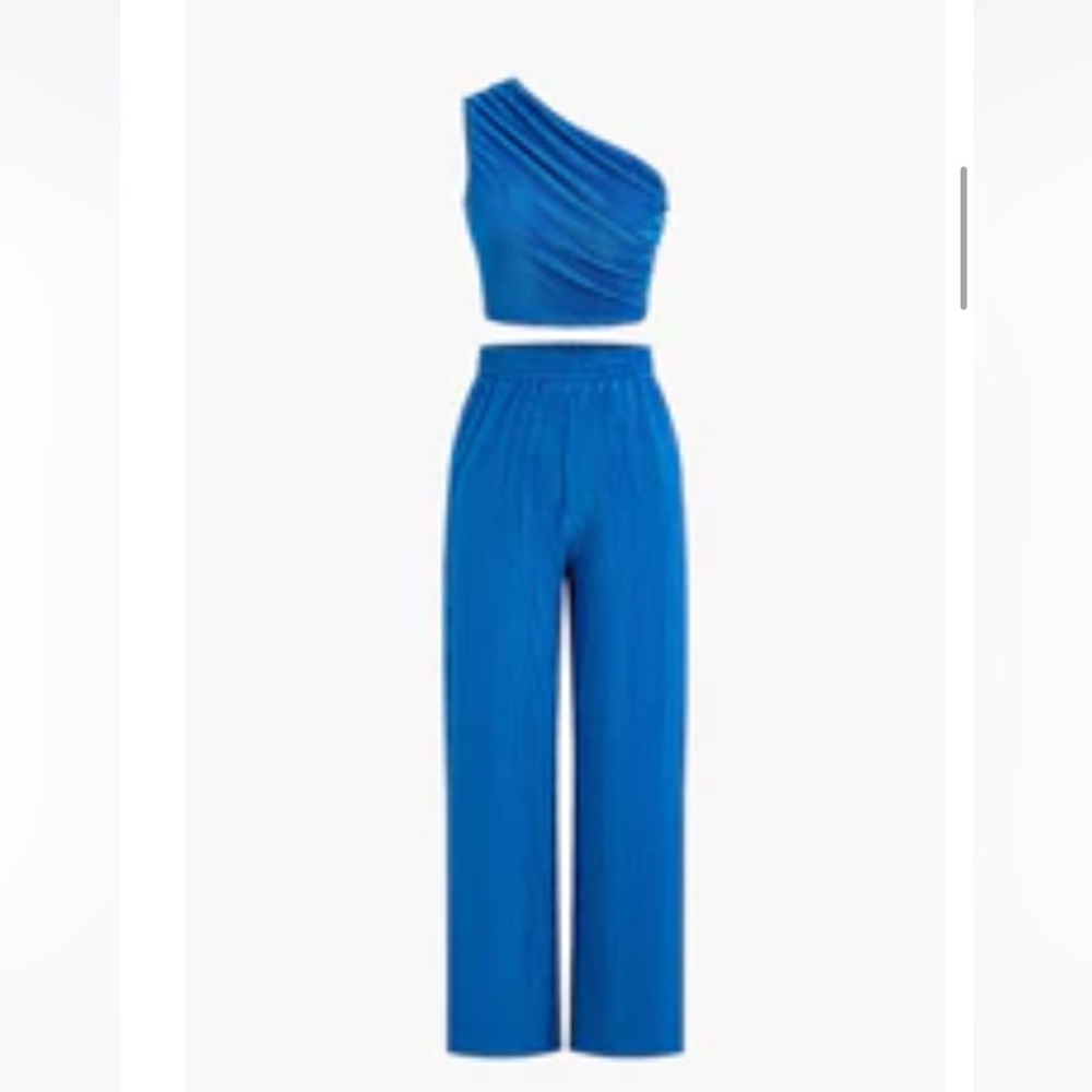 One Shoulder Tank and Pants Set